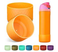 Alwenid 2 botas de silicona para botella de agua Owala de 24 onzas, funda protectora antideslizante para botellas de agua de acero inoxidable FreeSip, Twist y Flip (naranja)
