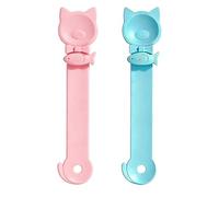 Alwodici 2 cucharas para apretar para gatos, dispensador de golosinas para gatos, cucharas multifunción para golosinas para mascotas, cuchara de alimentación para exprimir puré y aperitivos líquidos
