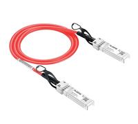 Alwong Cable rojo de conexión directa (DAC) SFP+ de 0,5 m, 10 G, cable Twinax pasivo, conector SFP+ a SFP+ de 10GBASE-CU SFP+, para Cisco SFP-H10GB-CU0.5M, Ubiquiti, Arista, D-Link, Mikrotik, Netgear