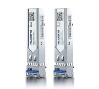 Alwong Transceptor SFP 1000BASE-LX, módulo de fibra monomodo 1.25G SFP a LC, hasta 20 km, para Cisco GLC-LH-SMD, Ubiquiti UniFi UF-SM-1G, Mikrotik, Meraki, Netgear AGM732F, D-Link y más, paquete de 2