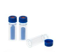 ALWSCI 0.7mL 9-425 PP tapón rosca viales automuestreador laboratorio con graduaciones. Tapón de rosca acanalado 9-425 azul con septa de 9 mm de poliimida/silicona roja de 1 mm de grosor. 100pcs/pk