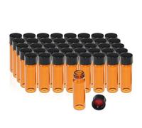 ALWSCI 100 Contenedor Muestra Vidrio de ámbar de 4 mL, 13 - 425, Tapa de Polipropileno con Revestimiento de Silicona Roja PTFE/Blanco, Botellas Muestra para Laboratorio, 15 x 45 mm