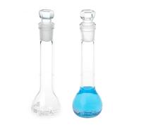ALWSCI 2 Piezas Frascos Volumétricos de 10 mL, Vidrio de Borosilicato 3.3, Clase A, Graduación Blanca, Matraz Aforado para Proyectos Escolares de Laboratorio
