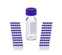 ALWSCI Borosilicato Cristal Transparente 1.8mL Vial con Graduación y 9mm Azul ABC Screw Cap. 100 unidades