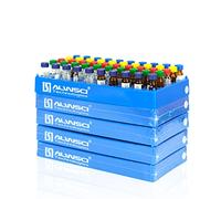 ALWSCI Gradilla para Frascos de 2ml para Laboratorio HPLC con 50 Contenedores de 12mm de diámetro, 5PCS Gradilla para Tubos de Centrífuga, Gradilla Apilable para Frascos de Muestreo HPLC