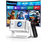 Alwtniet Mini Proyector Portátil 4K 8K Soporte, FHD 1080P Nativo, 600 ANSI | Android 14 Autoenfoque WiFi 6 Bluetooth 5.4, 6D Auto Keystone 180° Rotación para Móvil y Smart TV, Altavoz 15W Integrado