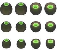 ALXCD Almohadillas para auriculares JBL Tune 125TWS Bluetooth, 6 pares S M L tamaños de repuesto de silicona para auriculares JBL Tune 125TWS, negro/verde
