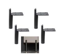 ALXEH Patas de muebles de 2 pulgadas, patas de mesa de centro negras, patas de metal de mediados de siglo para sofá, gabinete, otomana, juego de 4 patas de repuesto para muebles de estilo montado en