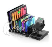 Alxum 96W Estación de Carga USB múltiples Dispositivos 10 Puertos con 18W Type C PD para tabletas, teléfonos y más