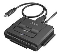 Alxum Adaptador de disco duro IDE/SATA a USB C, lector de disco duro para HDD IDE de 2,5/3,5 pulgadas y HDD/SSD SATA, con fuente de alimentación de 12 V / 2 A y cable USB C