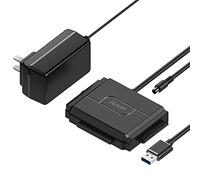 Alxum Adaptador IDE a USB, Cable Lector de Disco Duro SATA para HDD IDE de 2,5/3,5 Pulgadas y HDD/SSD SATA, con Fuente de alimentación de 12 V/2 A