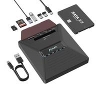 Alxum Lector CD DVD Externo para PC,USB 3.0 and Type-C Portable DVD Player with SATA SATA SD Mirco SD Type-A Type-C,CD Burner Recorder CD Writer External for Laptop Windows/Mac OS/Linux/Vista