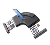 Alxum Lector CFexpress - Carcasa NVMe, Adaptador 5 en 1 USB 3.2 con Ranuras para CFexpress A/B, SD 4.0, Micro SD y SSD M.2 2230-2280 - Todo-en-Uno de 10 Gbps para PC, Mac, Linux, Windows - Plug & Play