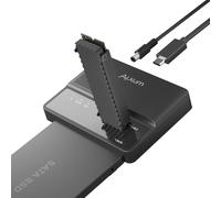 Alxum M.2 NVME Enclosure and SATA USB Adapter, USB 3.2 Tipo C 10Gbps to M Key and 2.5/3.5 SATA Hard Drive Adapter, Converter Support Both M.2 PCIe/Nvme SSDs and AHCI SSDs & HDDs