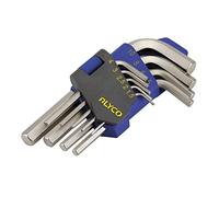 Alyco - 193070 - Juego 9 llaves Allen Cr-V niqueladas en soporte plastico 1,5-2-2,5-3-4-5-6-8-10