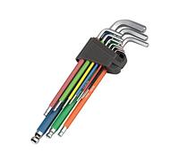 Alyco - 193145 - Juego de 9 llaves allen hexagonales de bola en soporte de goma