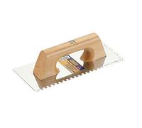 Alyco 195785 - Llana rectangular inoxidable almenada 6 x 6 mm de 280 x 120 mm mango madera