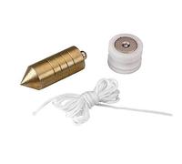 Alyco 197946 - Plomada magnetica de acero cincado de 1000 gr nuez de madera y 5 m cuerda nylon, negro