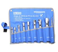 Alyco - Juego 8 Llaves de Tubo Estampadas, Acabado en satinado mate, Con bolsa de Nylon, 6 x 7 mm - 20 x 22 mm - 191570