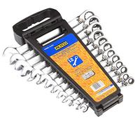 Alyco - Juego de 12 Llaves Combinadas con Carraca Reversible - 191877, llaves grises y soporte negro, 8, 9, 10, 11, 12, 13, 14, 15, 16, 17, 18 y 19 mm