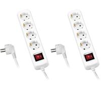 Alyco - Regleta de 4 Enchufes con Interruptor, Cable de 3 m - 199444 (Paquete de 2)