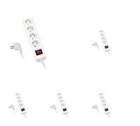 Alyco - Regleta de 4 Enchufes con Interruptor, Cable de 3 m - 199444 (Paquete de 5)