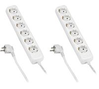 Alyco - Regleta de 6 Enchufes, Cable de 1.4 m - 199456 (Paquete de 2)