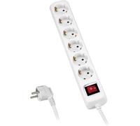 Alyco - Regleta de 6 enchufes con Interruptor, Cable de 3 m- 199446 (Paquete de 5)