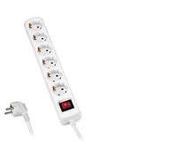Alyco - Regleta de Enchufe Múltiple de 6 Tomas (3680 W/16 A) con Cable de 3 m e Interruptor para Hogar y Oficina, Protección IP20 contra el Polvo y la Humedad (Blanco)
