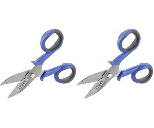 Alyco - Tijeras para Electricista Profesional de Acero Inoxidable | 145 mm | Herramienta con Muesca Pelacables Dentada y Remache Ajustable para Corte de Precisión (Paquete de 2)