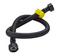 ALYHYB Par de 1/2 "x 1/2" BSP (20-150cm) Cuenca de Cocina Monobloc Mezclador Tubo de capuchón Tubo de Manguera Negro 304 Acero Inoxidable Metal Trenzado Espesado Agua de Agua fría y Caliente Manguera