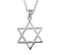 Alylosilver Collar Colgante Estrella de David de Plata para Hombre y para Mujer - Incluye una Cadena de Plata de 45 cm y un Estuche para Regalo