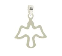 Alylosilver Collar Colgante Paloma de la Paz y Espíritu Santo, Plata de Ley 925, 19x18 mm, Incluye Cadena 45cm y Estuche para Regalo