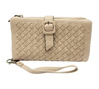 Alyna Style Cartera Mujer Grande - Diseño Único Trenzado - Billetera Mujer y Monedero Todo en Uno - Carteras de Mujer con Elegancia y Funcionalidad (Apricot)