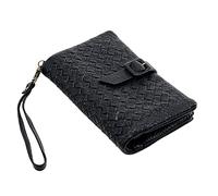 Alyna Style Cartera Mujer Grande - Diseño Único Trenzado - Billetera Mujer y Monedero Todo en Uno - Carteras de Mujer con Elegancia y Funcionalidad (Negro)