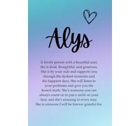 Alys: A personalised Welsh notebook for women, great as a personalised birthday or thank you gift, the ideal notebook for journaling, to do lists and goal setting