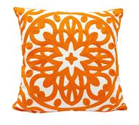 Alysheer Funda de cojín decorativa bordada de 45,7 x 45,7 cm, diseño de punto de mandala boho cálido, suave, 100 % algodón, funda de almohada de lona suave para sofá, sala de estar, dormitorio,