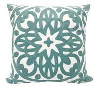 Alysheer Mandala 100% algodón sólido Bordado patrón Decorativo Manta Funda de Almohada para sofá, Coche, Sala de Estar, Dormitorio, Oficina, Regalos de Cremallera, 45 x 45 cm (Azul Aguamarina)