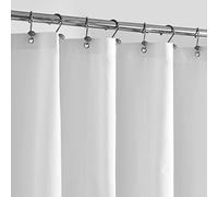 ALYVIA SPRING Cortina de Ducha Larga de Tela Impermeable, 182 x 198 cm, Cortina de Ducha Suave y Ligera con imanes, Lavable a máquina, Color Blanco