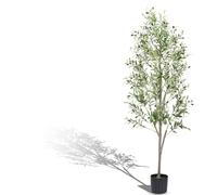 Alyvisun 180cm Olivo Artificia Grandel, Planta Olivo Artificial con Hojas de Realistas Base Inferior Reforzada con Peso de Cemento para Decoración de Estar Dormitorio Oficina