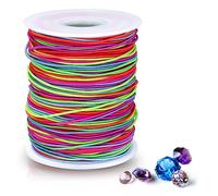 Alyvisun 1mm x 100m Colorido Hilo Pulseras Elastico, Hilo Elastico para Pulseras Adecuado para La Fabricación de Joyas de DIY, Pulseras, Collares, Artesanías, Decoraciones (Colloful)