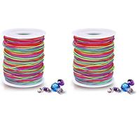 Alyvisun 1mm x 100m Colorido Hilo Pulseras Elastico, Hilo Elastico para Pulseras Adecuado para La Fabricación de Joyas de DIY, Pulseras, Collares, Artesanías, Decoraciones (Colloful) (Paquete de 2)