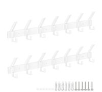 Alyvisun 2 Piezas Percheros Pared de Acero Inoxidable con 7 Ganchos, Ganchos de Pared Resistentes para Colgar Chaquetas Albornoces Bufandas, Colgador Ropa Pared para Entrada Cocina Baño