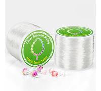 Alyvisun 2 Rolls 0.5mm Hilo Elastico para Pulseras, Transparente Hilos Elástico para Hacer Pulseras Adecuado para la Fabricación de Joyas de DIY, Collares, Pulseras, Artesanías(140m /Carrete)
