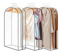 Alyvisun 3PCS Funda Ropa Transparentes, Portatrajes Cremalleras lateral, Porta Trajes Gran Capacidad Largos110x60cm, para Armario Ropa Vestido