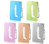 Alyvisun 5 Piezas Etiquetas de Equipaje de Metal, Etiquetas para Maletas de Viaje, Etiquetas para Equipaje Viaje con Anillos de Acero Identificador Maletas para Bolsas Equipaje Maletas y Mochilas