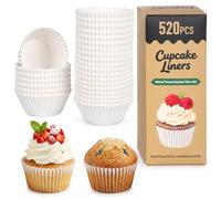 Alyvisun 520 Papel Moldes Magdalenas Papel, moldes de papel para muffins, envoltorios para mini cupcakes, moldes anti-grasa para muffins, cupcakes, fairy cakes, fiestas y uso diario