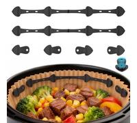 Alyvisun 6 Pcs Imanes Air Fryer para Papel, Imanes Reutilizables Freidora de Aire, Impide que el Papel Pergamino se Deslice y se Queme, Compatible con Freidoras de Aire de Cesta Simple y Doble