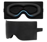 Alyvisun Antifaz para Dormir, Transpirable y Sin Presión Sleep Mask con Banda Ajustable, Cavidades 3D para los Ojos, Ideal para Meditar, Descansar, Negro