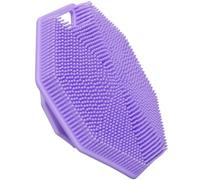 Alyvisun Cepillo Corporal de Silicona con Gancho y Ventosa, Cepillo Corporal de Baño [Exfolia y Masajea Suavemente], Cepillo Ducha de Silicona, Perfecto para Todo Tipo de Piel (Morado)